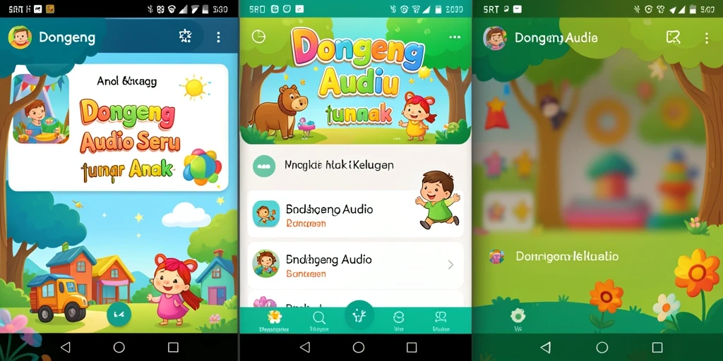 Antarmuka 5RT yang ramah anak dengan pilihan dongeng audio.