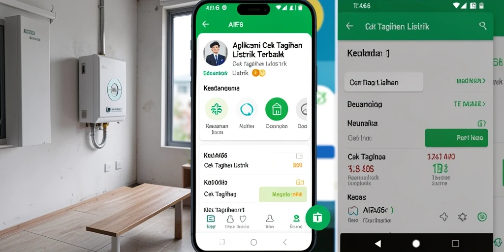 Tampilan utama AIFA66 dengan fitur cek tagihan listrik yang sederhana.