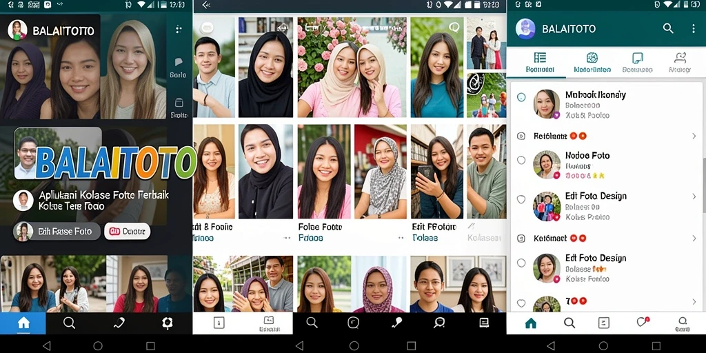 Screenshot utama BALAITOTO menampilkan antarmuka yang intuitif untuk Kolase Foto.