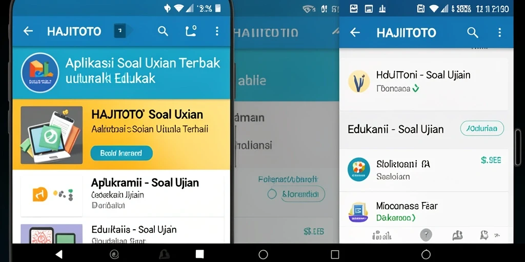 Tampilan antarmuka aplikasi HAJITOTO dengan fungsi Soal Ujian.