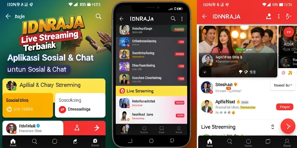 Antarmuka aplikasi IDNRAJA saat Live Streaming dan berinteraksi.