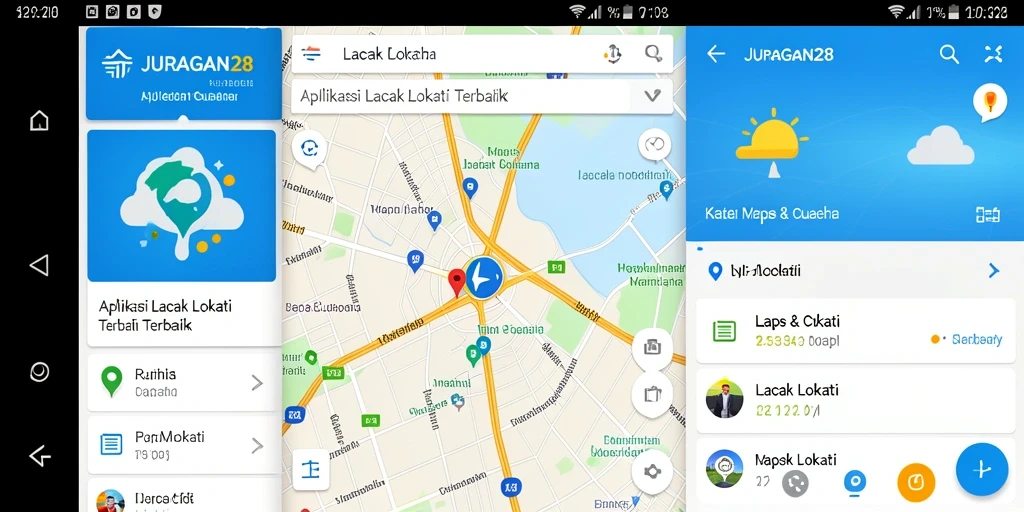 Antarmuka aplikasi JURAGAN28 yang intuitif untuk pelacakan lokasi.