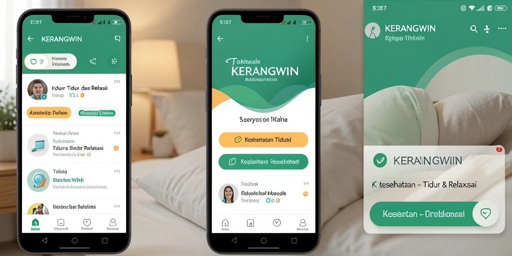Antarmuka KERANGWIN menampilkan suara relaksasi yang menenangkan.