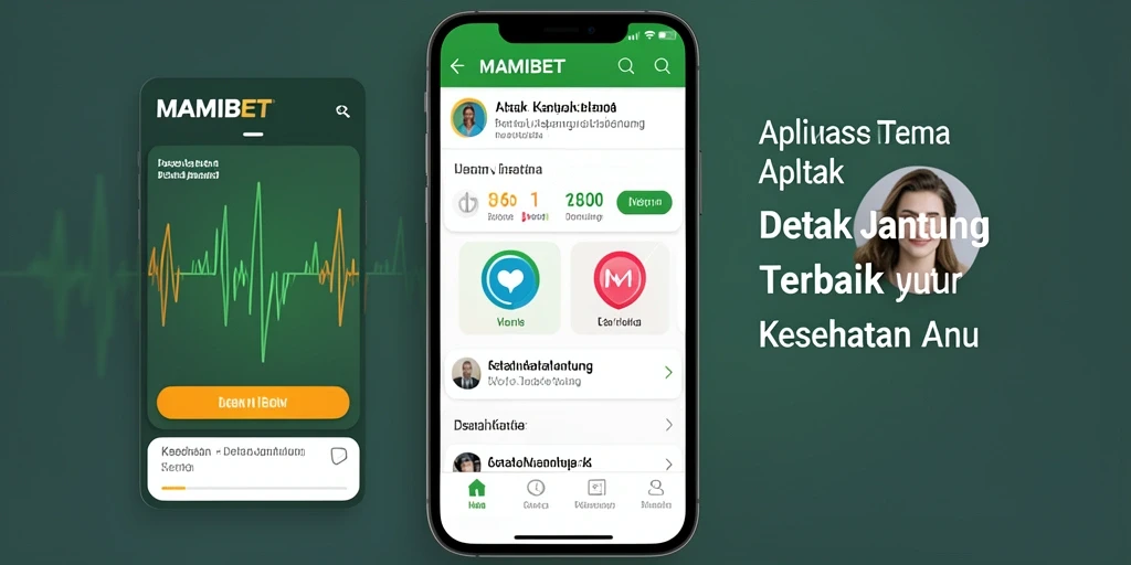 Tampilan antarmuka utama MAMIBET yang menampilkan detak jantung.