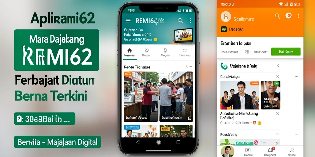 Tampilan antarmuka aplikasi Majalah Digital REMI62 yang menarik dan responsif.