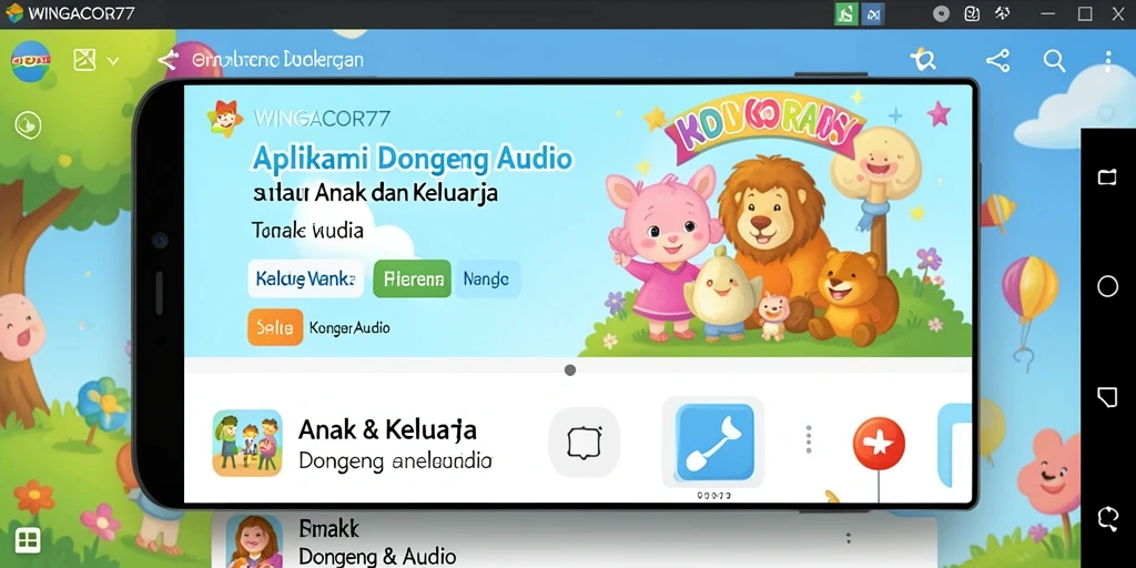 Tampilan antarmuka aplikasi WINGACOR77 yang ramah anak.